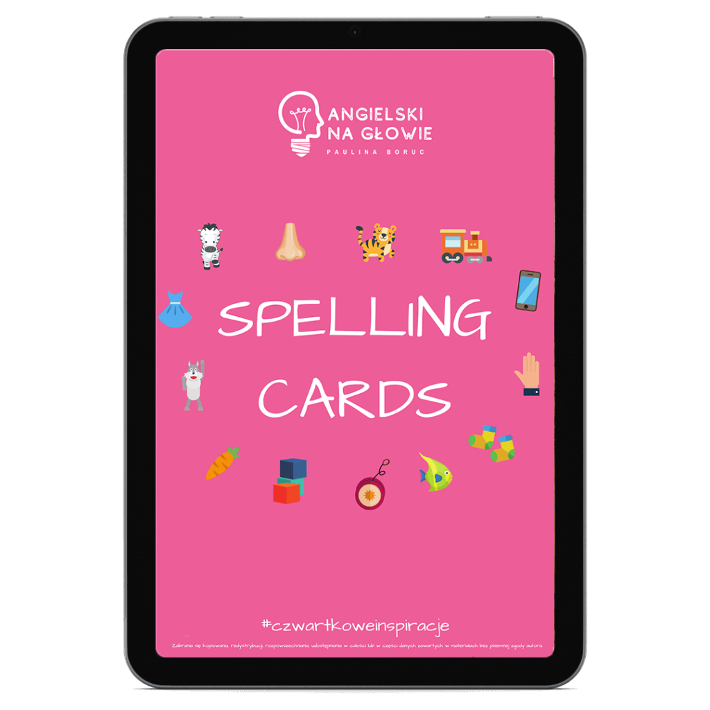 Spelling cards – karty pracy (dla dzieci) – Angielski na głowie