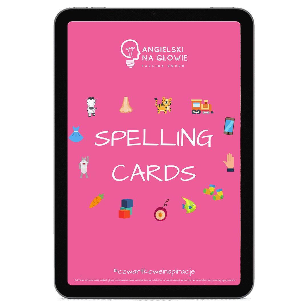 Spelling cards – karty pracy (dla dzieci) – Angielski na głowie
